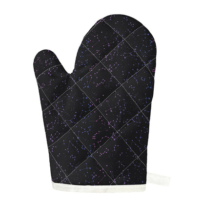 Purple Zodiac Stars Pattern Print Single Oven Mitt