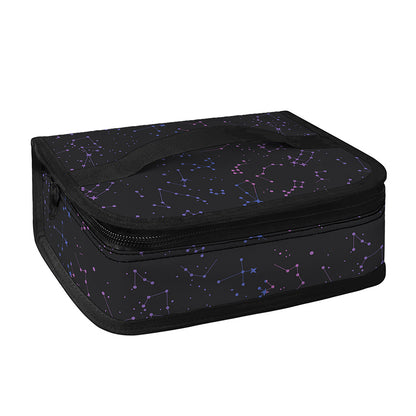 Purple Zodiac Stars Pattern Print Small Lunch Bag