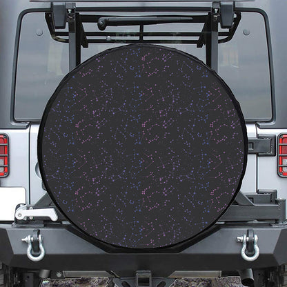 Purple Zodiac Stars Pattern Print Tire Cover