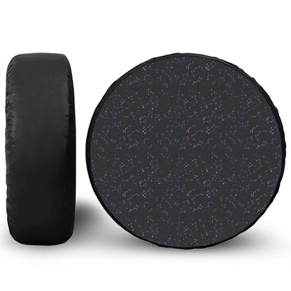 Purple Zodiac Stars Pattern Print Tire Cover