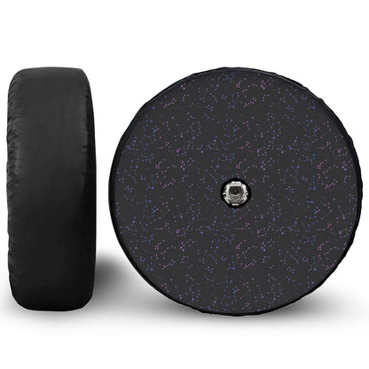 Purple Zodiac Stars Pattern Print Tire Cover With Camera Hole