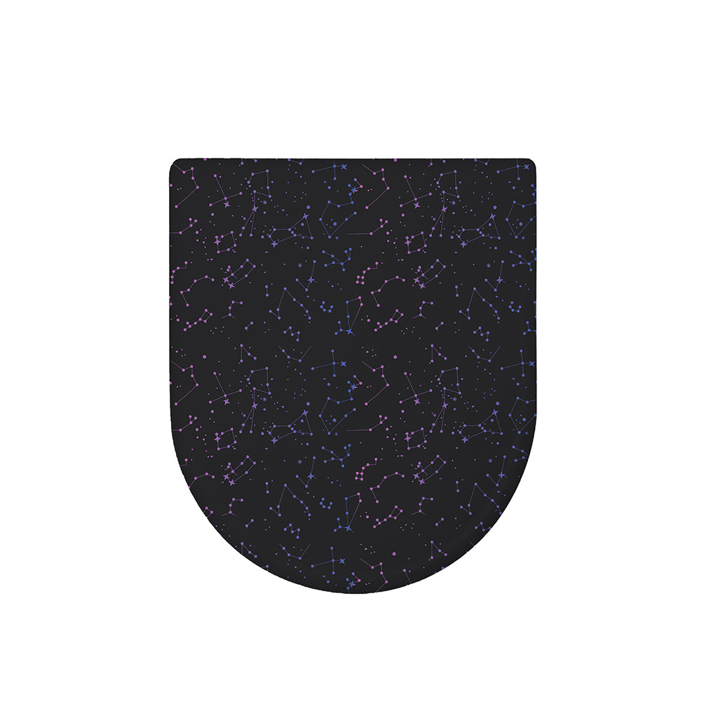 Purple Zodiac Stars Pattern Print Toilet Lid Cover