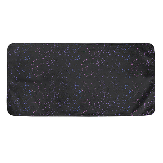 Purple Zodiac Stars Pattern Print Towel