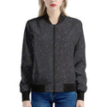 Purple Zodiac Stars Pattern Print Women's Bomber Jacket