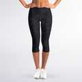Purple Zodiac Stars Pattern Print Women's Capri Leggings