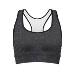Purple Zodiac Stars Pattern Print Women's Sports Bra