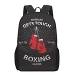 Put On Your Boxing Gloves Print 17 Inch Backpack