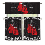 Put On Your Boxing Gloves Print 3 Piece Kitchen Curtains