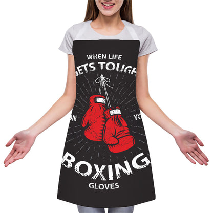 Put On Your Boxing Gloves Print Adjustable Apron
