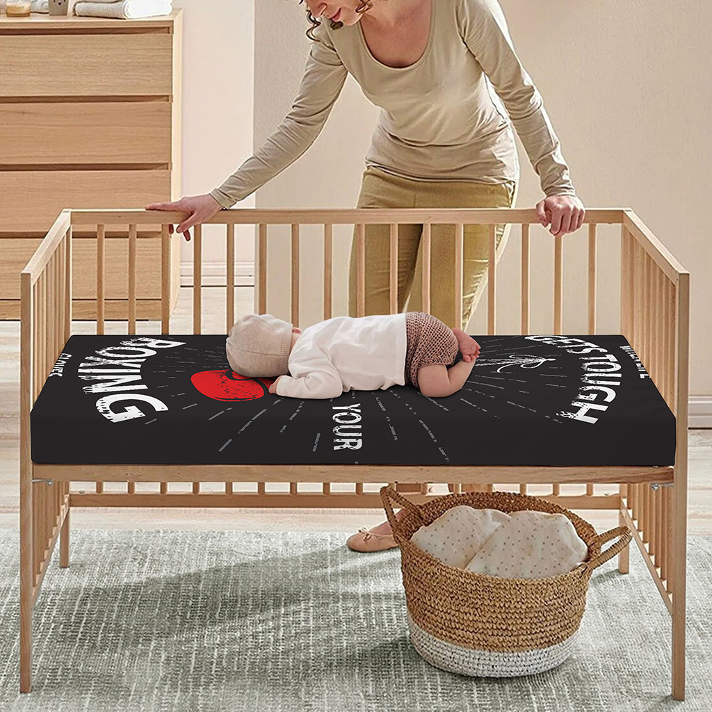 Put On Your Boxing Gloves Print Baby Crib Sheet