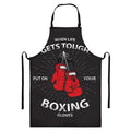 Put On Your Boxing Gloves Print Bib Apron With Pocket