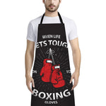 Put On Your Boxing Gloves Print Bib Apron With Pocket