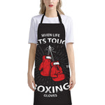 Put On Your Boxing Gloves Print Bib Apron With Pocket
