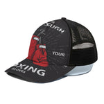 Put On Your Boxing Gloves Print Black Mesh Trucker Cap