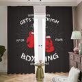 Put On Your Boxing Gloves Print Dimout Pencil Pleat Curtains