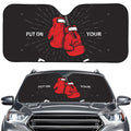 Put On Your Boxing Gloves Print Car Windshield Sun Shade