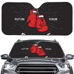 Put On Your Boxing Gloves Print Car Windshield Sun Shade