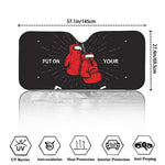 Put On Your Boxing Gloves Print Car Windshield Sun Shade
