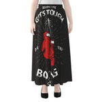 Put On Your Boxing Gloves Print Chiffon Maxi Skirt