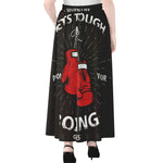 Put On Your Boxing Gloves Print Chiffon Maxi Skirt