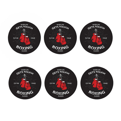 Put On Your Boxing Gloves Print Coaster Set