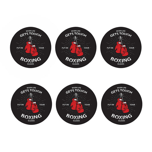 Put On Your Boxing Gloves Print Coaster Set