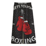 Put On Your Boxing Gloves Print Cotton Front Slit Maxi Skirt