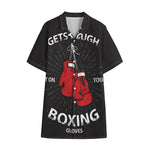 Put On Your Boxing Gloves Print Cotton Hawaiian Shirt