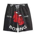 Put On Your Boxing Gloves Print Cotton Shorts