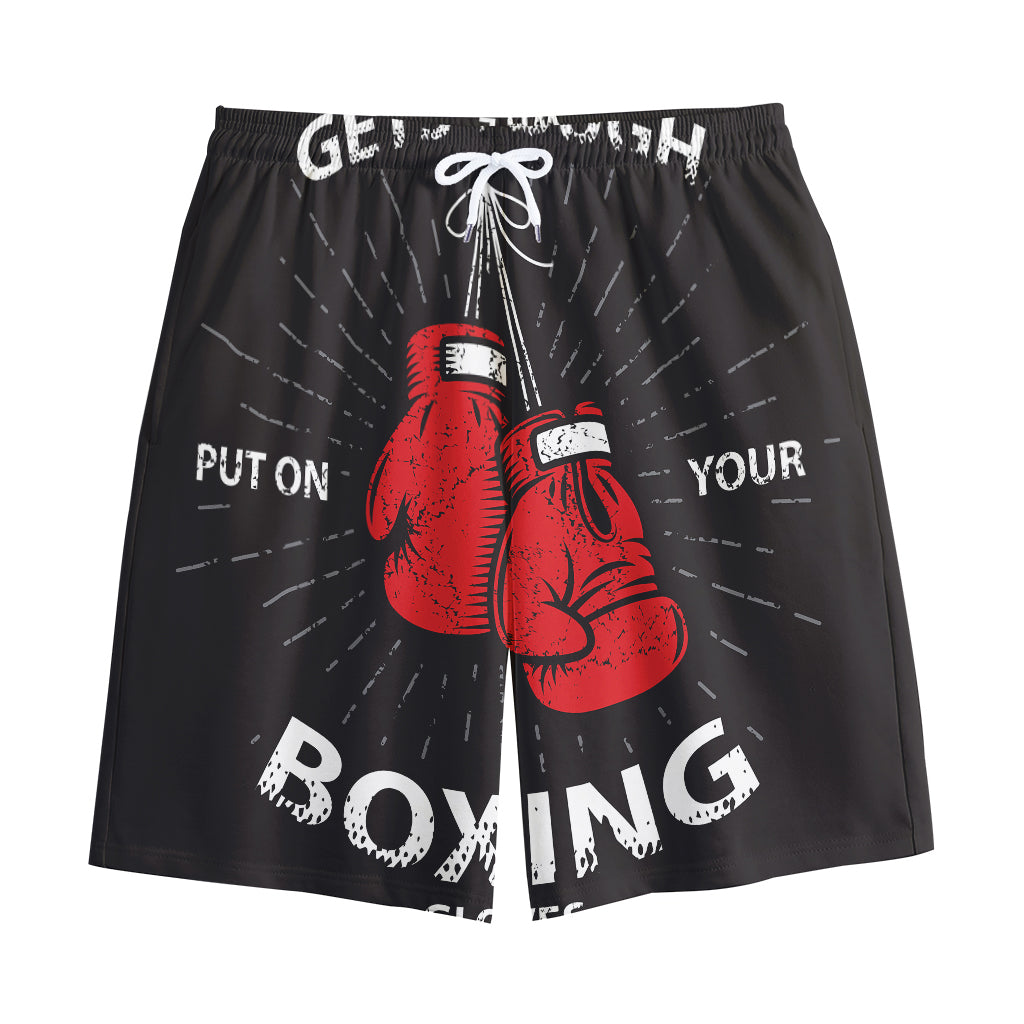 Put On Your Boxing Gloves Print Cotton Shorts
