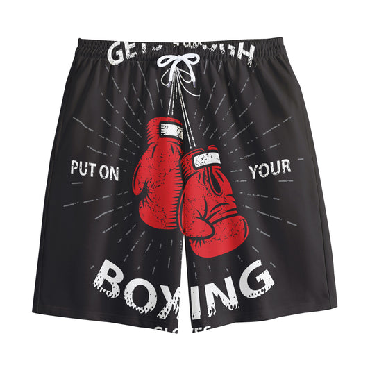 Put On Your Boxing Gloves Print Cotton Shorts