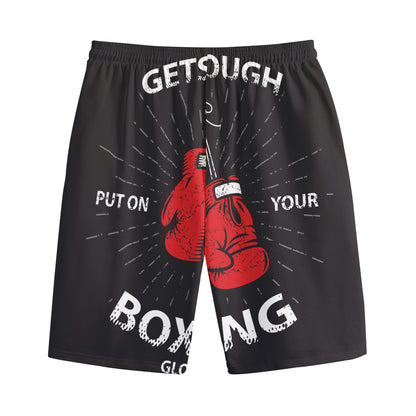 Put On Your Boxing Gloves Print Cotton Shorts