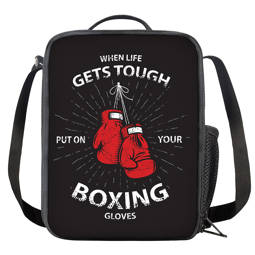 Put On Your Boxing Gloves Print Crossbody Lunch Bag