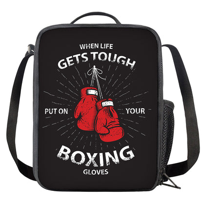 Put On Your Boxing Gloves Print Crossbody Lunch Bag