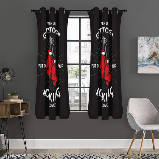 Put On Your Boxing Gloves Print Curtain