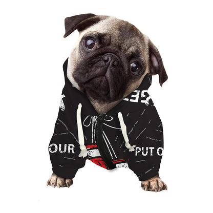 Put On Your Boxing Gloves Print Dog Zip Up Hoodie