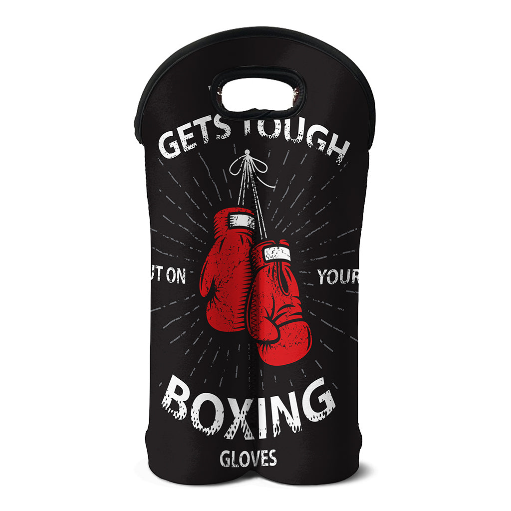 Put On Your Boxing Gloves Print Double Neoprene Wine Tote