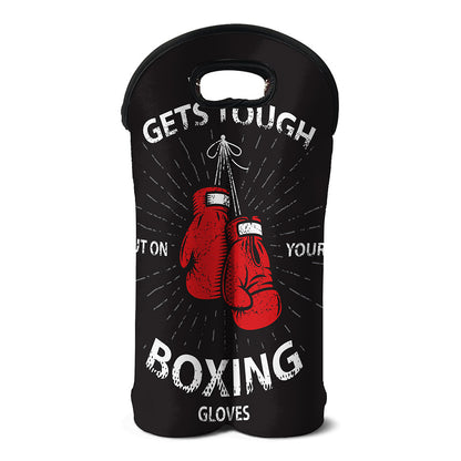 Put On Your Boxing Gloves Print Double Neoprene Wine Tote