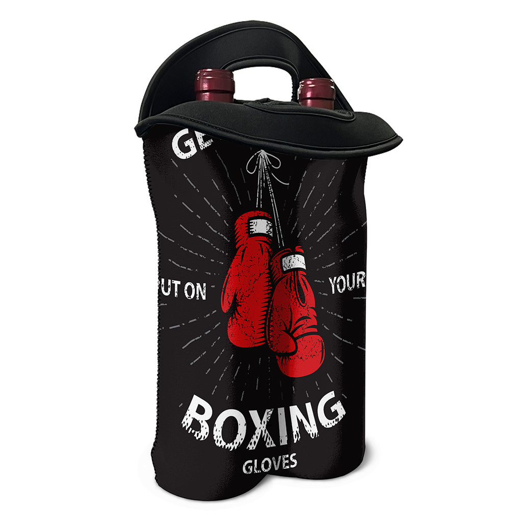 Put On Your Boxing Gloves Print Double Neoprene Wine Tote