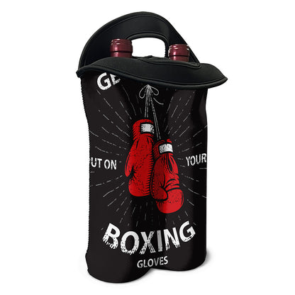 Put On Your Boxing Gloves Print Double Neoprene Wine Tote