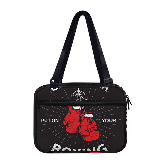 Put On Your Boxing Gloves Print Double Strap Bible Bag