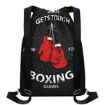 Put On Your Boxing Gloves Print Drawstring Backpack