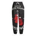 Put On Your Boxing Gloves Print Fleece Lined Knit Pants