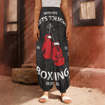 Put On Your Boxing Gloves Print Harem Pants