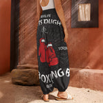 Put On Your Boxing Gloves Print Harem Pants