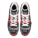 Put On Your Boxing Gloves Print High Top Leather Sneakers
