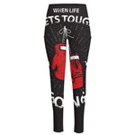 Put On Your Boxing Gloves Print High-Waisted Pocket Leggings