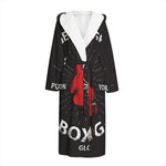 Put On Your Boxing Gloves Print Hooded Bathrobe