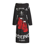 Put On Your Boxing Gloves Print Hooded Bathrobe