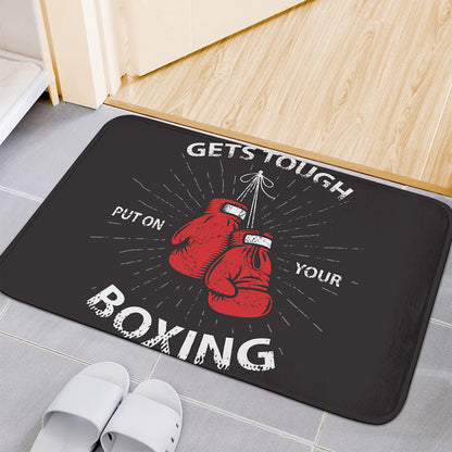 Put On Your Boxing Gloves Print Indoor Door Mat